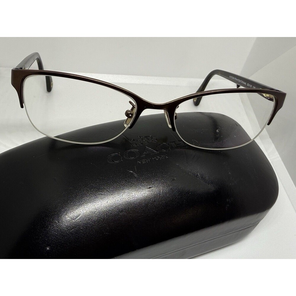 Coach Eyeglasses HC 5046 Leigh 9155~Satin Brown/Dark Tortoise~Half Rim 52□18 135